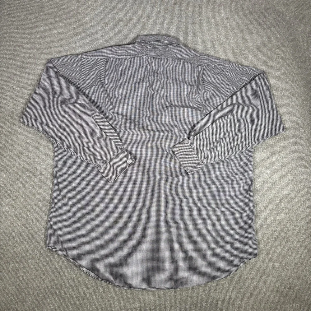 Vintage Polo Ralph Lauren Crane Shirt Mens Size L Blue‎ Plaid Long Sleeve Pocket